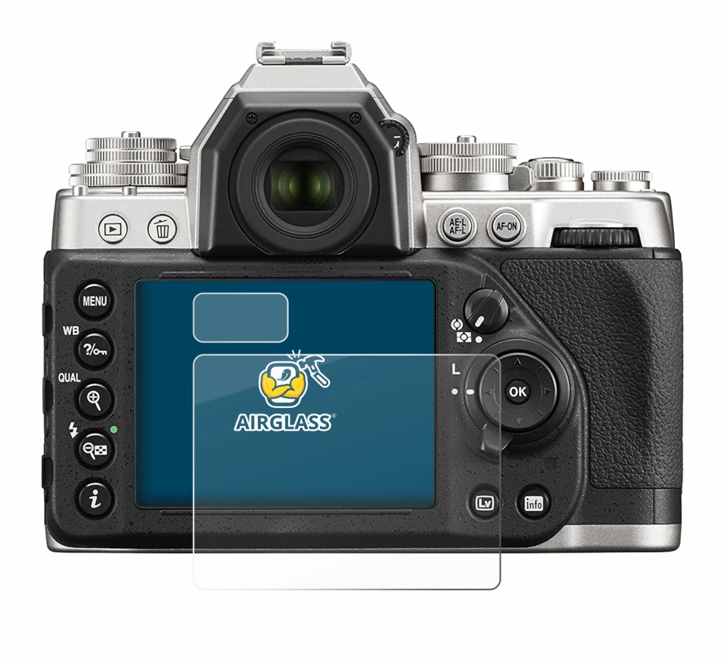 Imagen del dispositivo Nikon Df con una amplia variedad de protectores de pantalla.