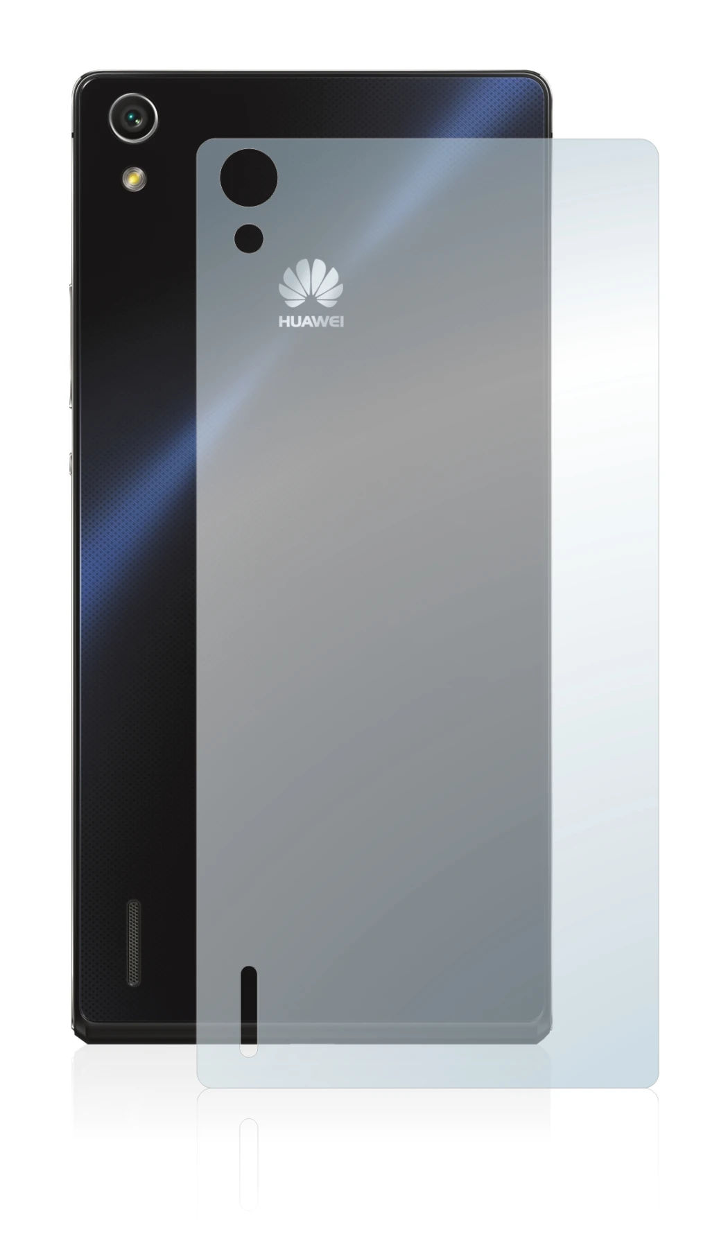 Imagen del dispositivo Huawei Ascend P7 (Trasero) con una amplia variedad de protectores de pantalla.