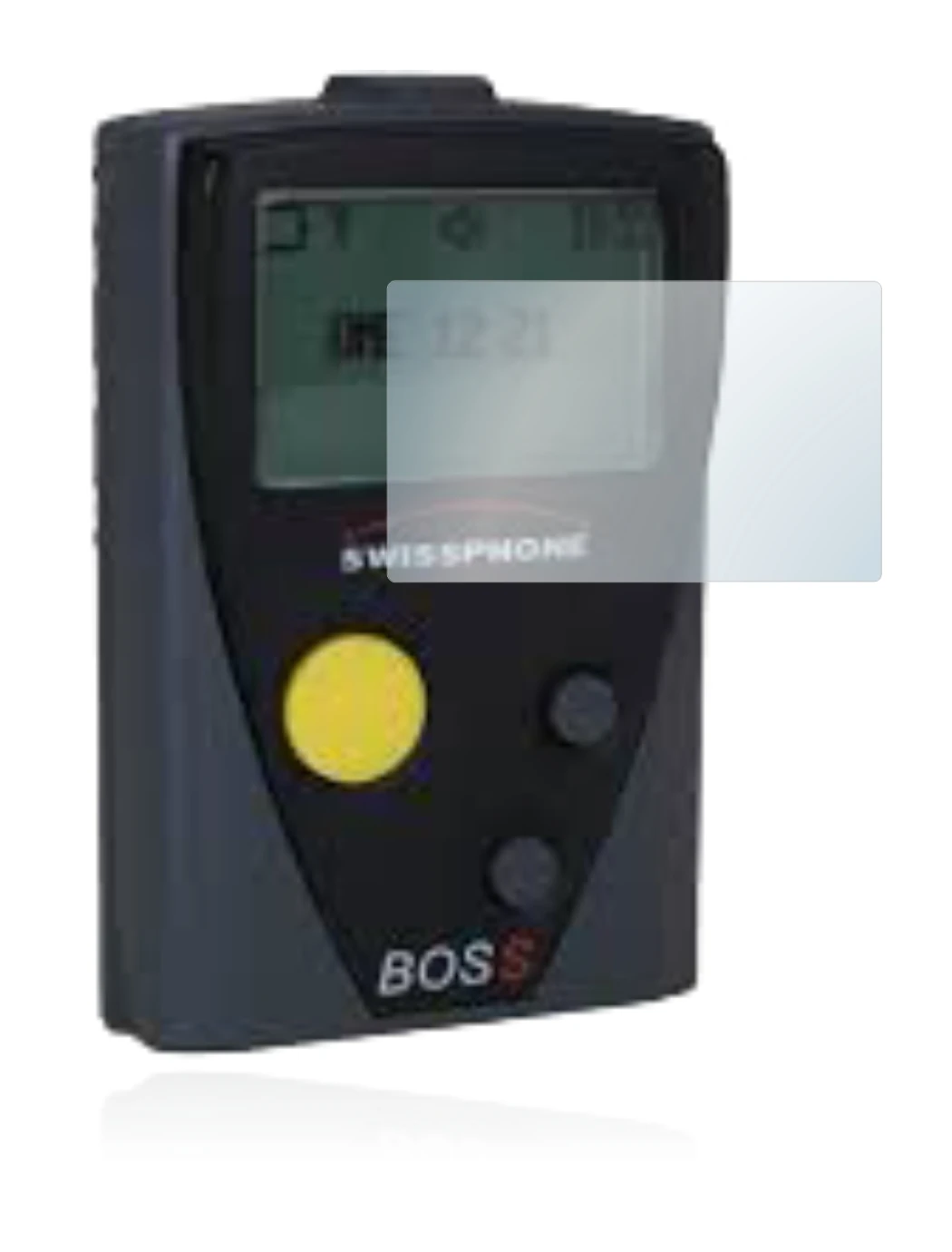 Imagen del dispositivo Swissphone Boss 910 con una amplia variedad de protectores de pantalla.