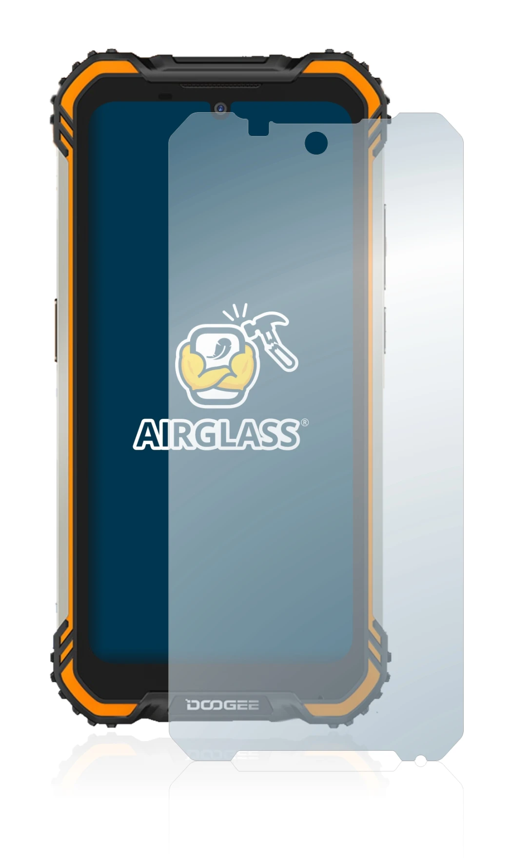 Imagen del dispositivo Doogee S58 Pro con una amplia variedad de protectores de pantalla.