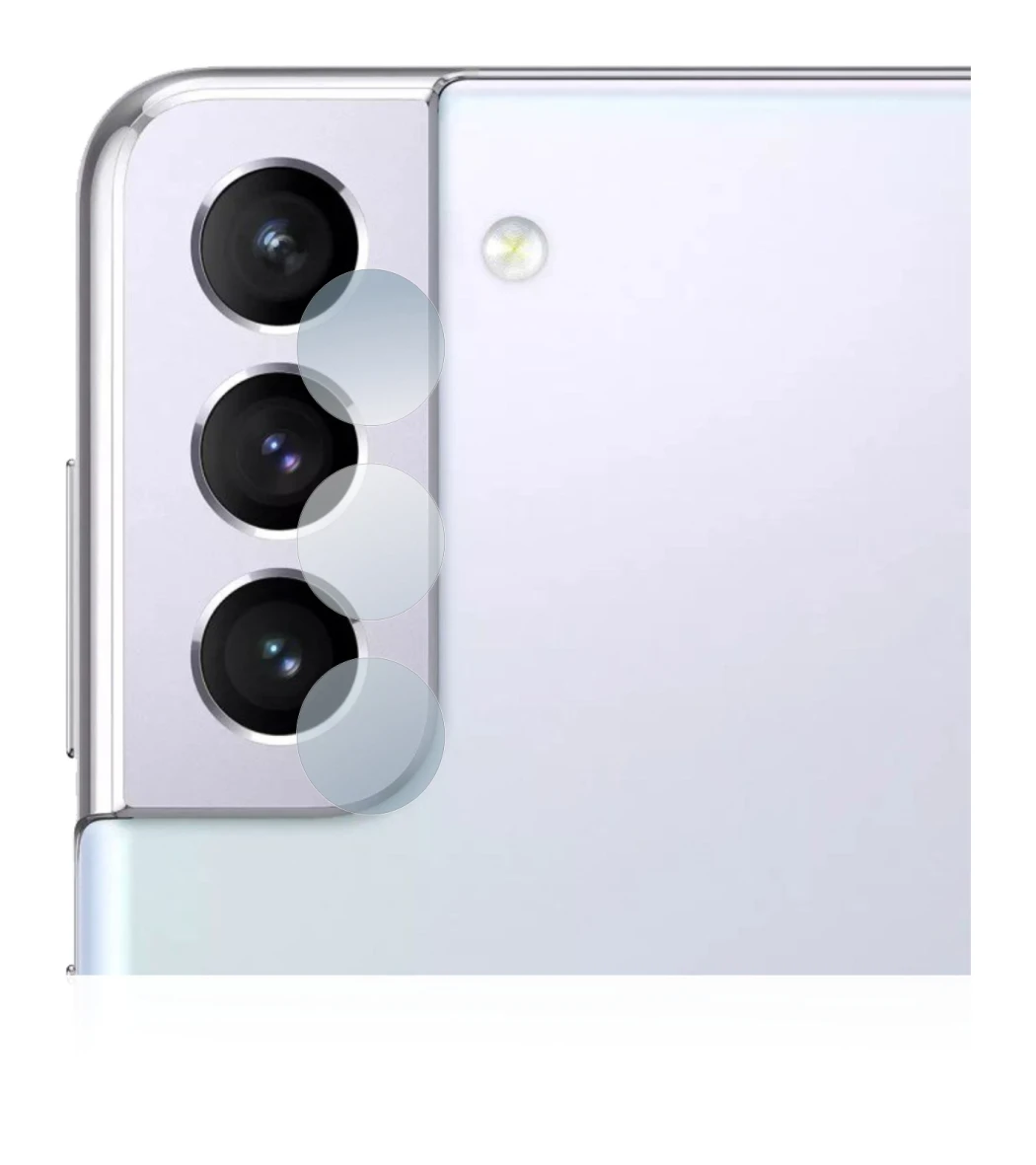 Imagen del dispositivo Samsung Galaxy S21 5G (SÓLO Cámara) con una amplia variedad de protectores de pantalla.