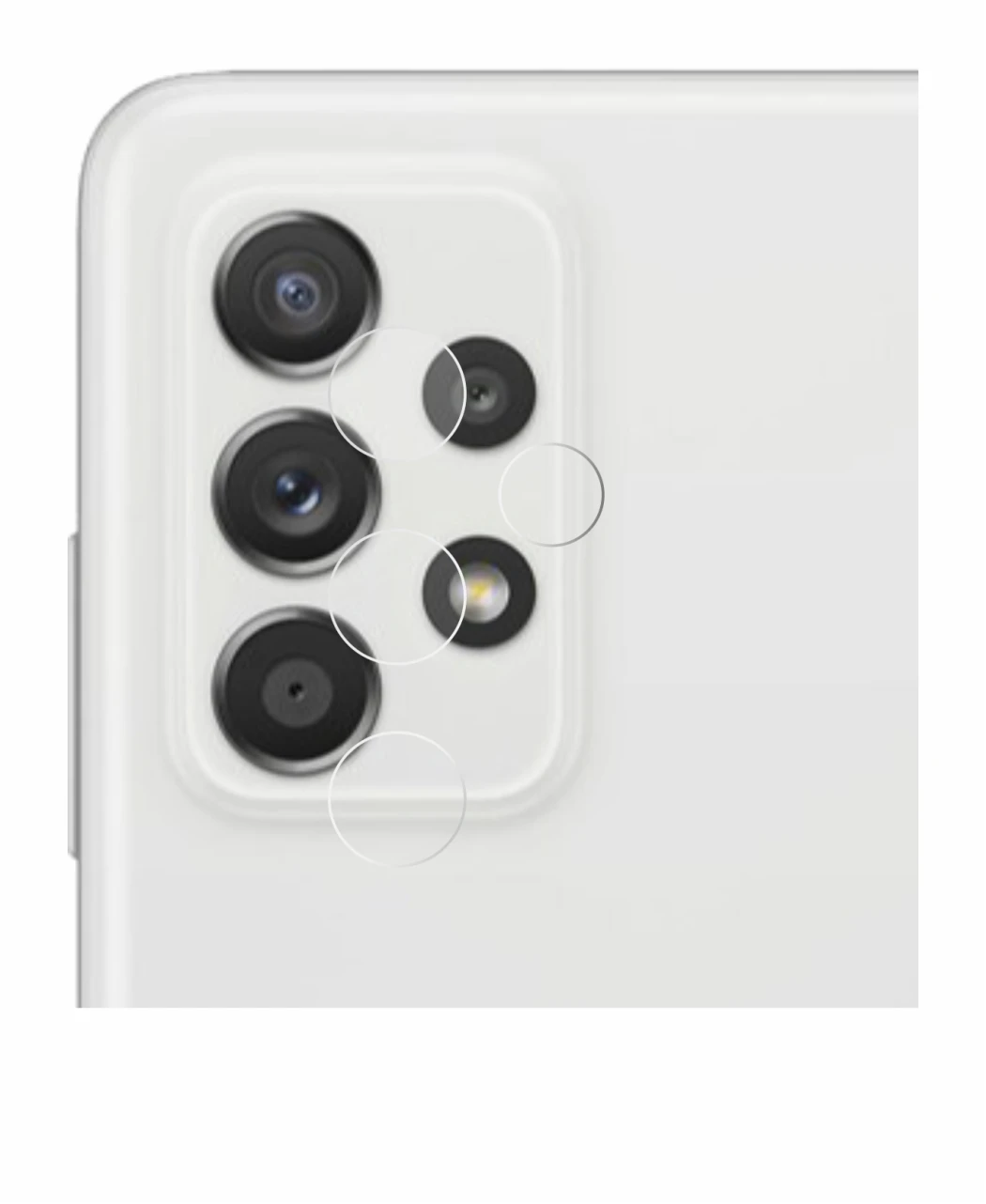 Imagen del dispositivo Samsung Galaxy A52s 5G (SÓLO Cámara) con una amplia variedad de protectores de pantalla.