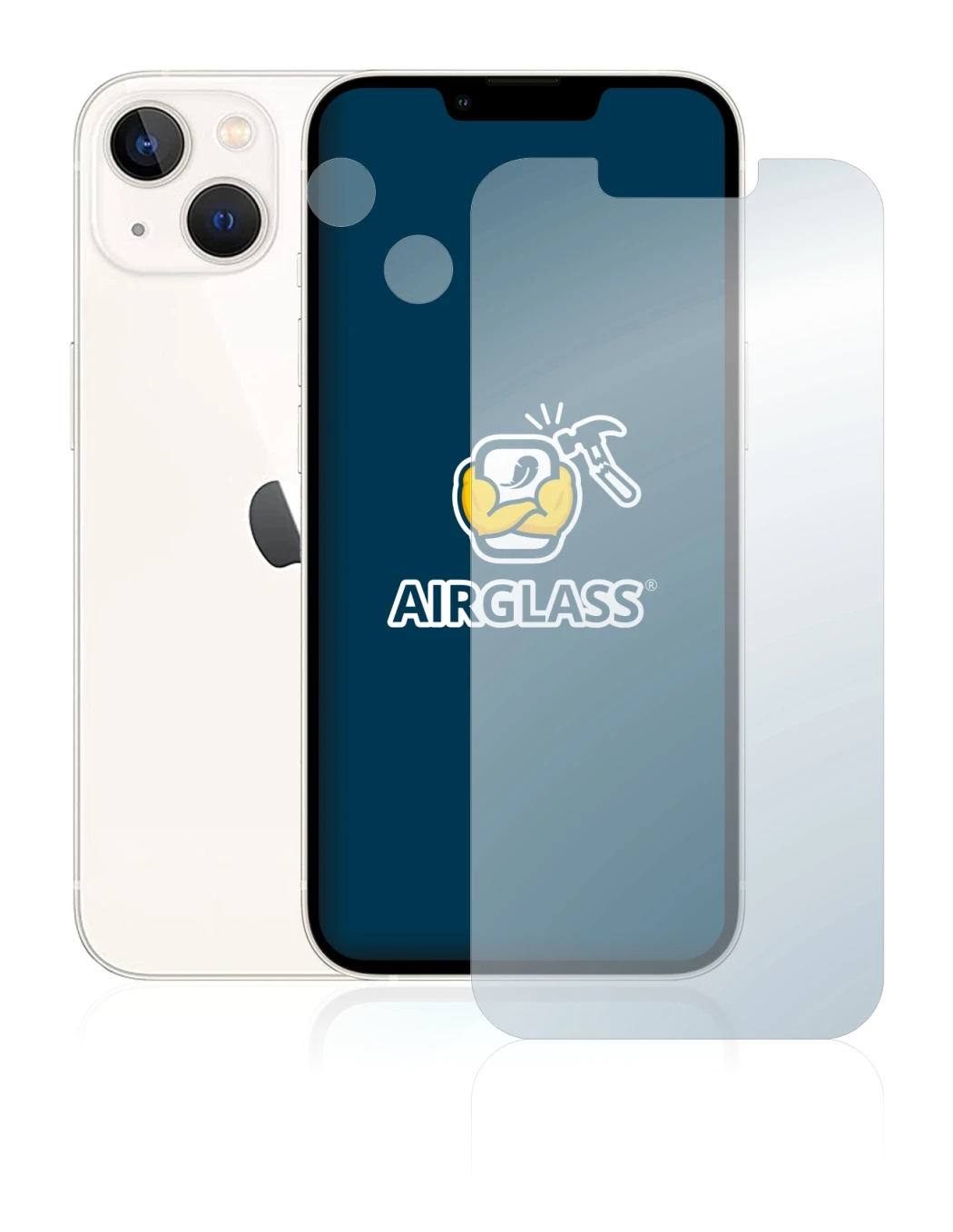 Imagen del dispositivo Apple iPhone 13 (Frontal+Cámara) con una amplia variedad de protectores de pantalla.