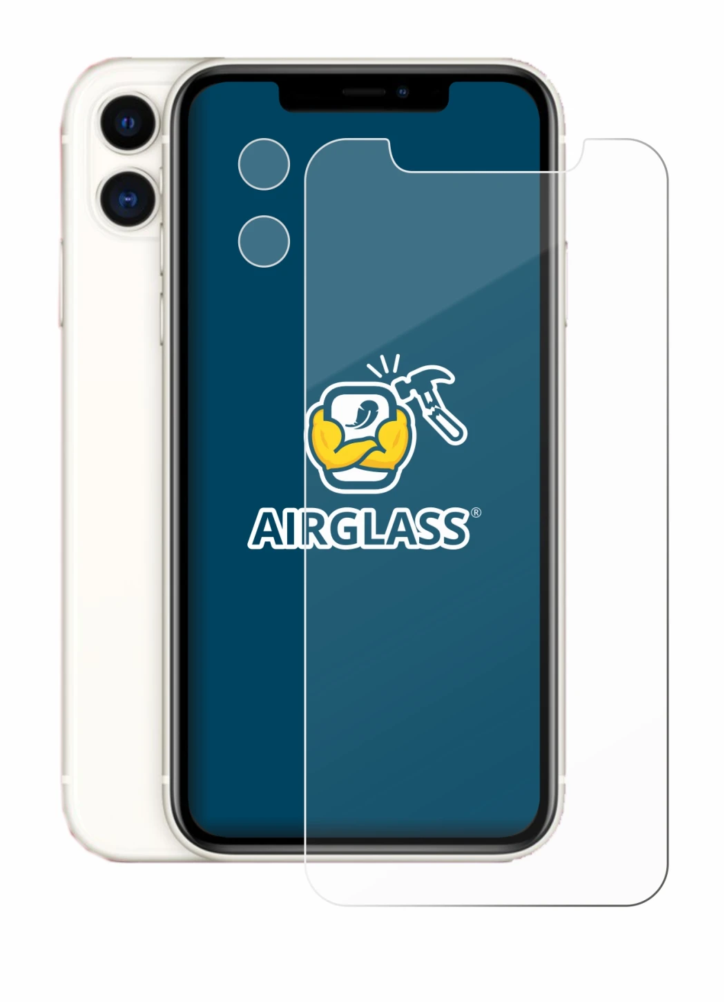 Imagen del dispositivo Apple iPhone 11 (Frontal+Cámara) con una amplia variedad de protectores de pantalla.