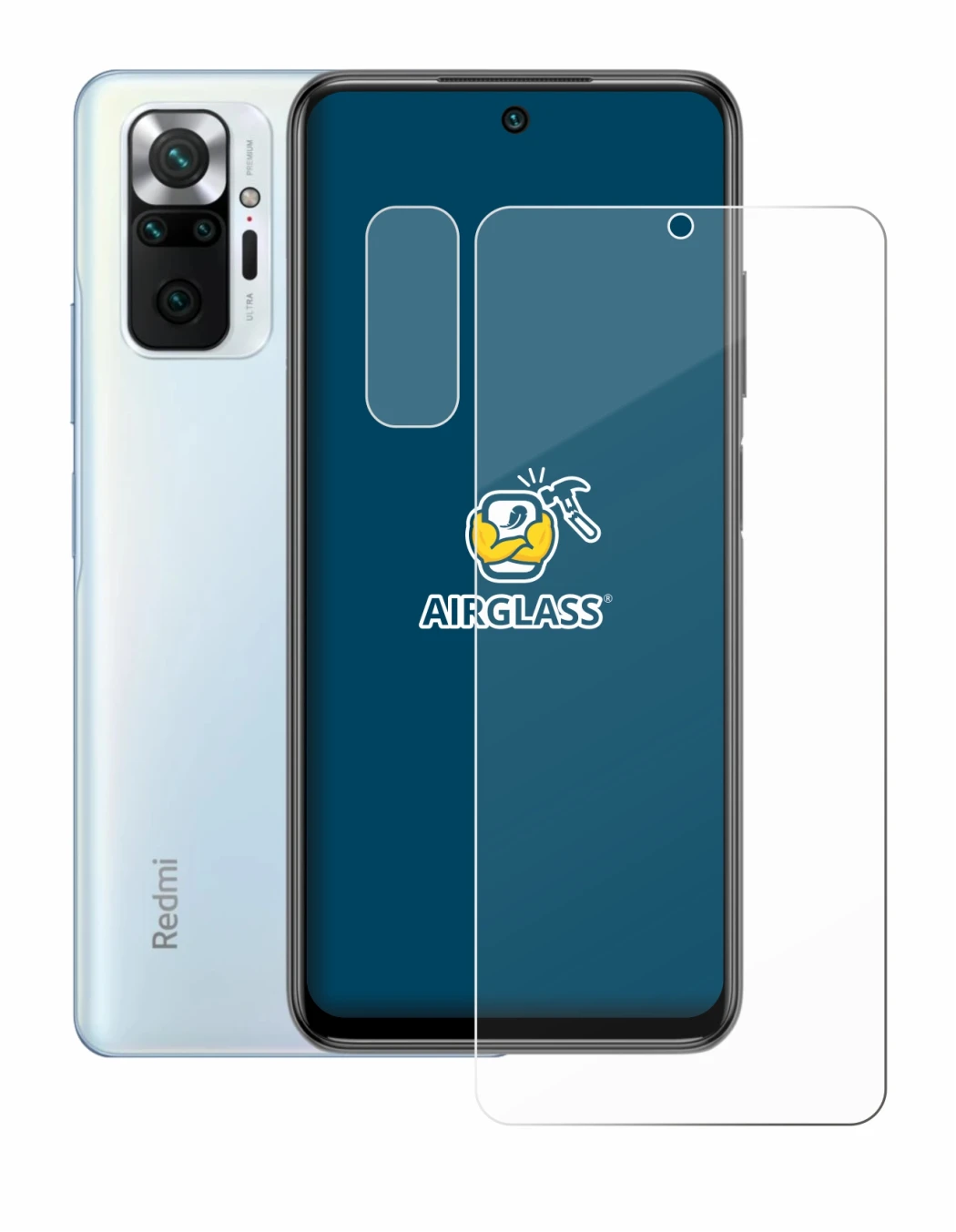 Imagen del dispositivo Xiaomi Redmi Note 10 Pro (Frontal+Cámara) con una amplia variedad de protectores de pantalla.