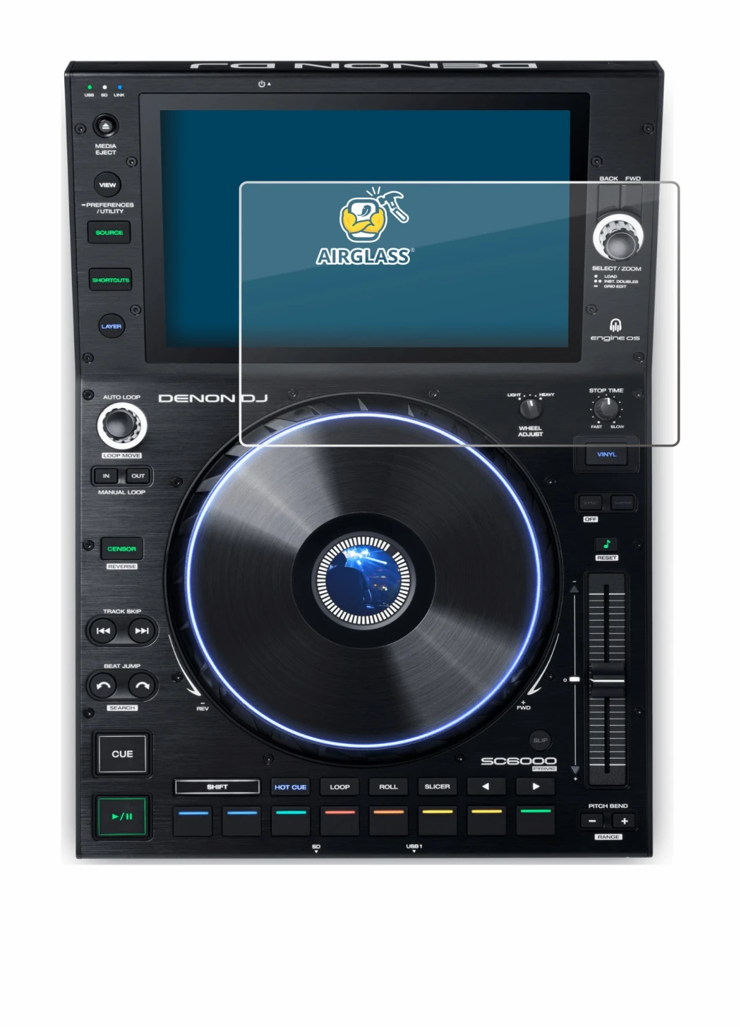 Imagen del dispositivo Denon DJ SC6000 Prime con una amplia variedad de protectores de pantalla.
