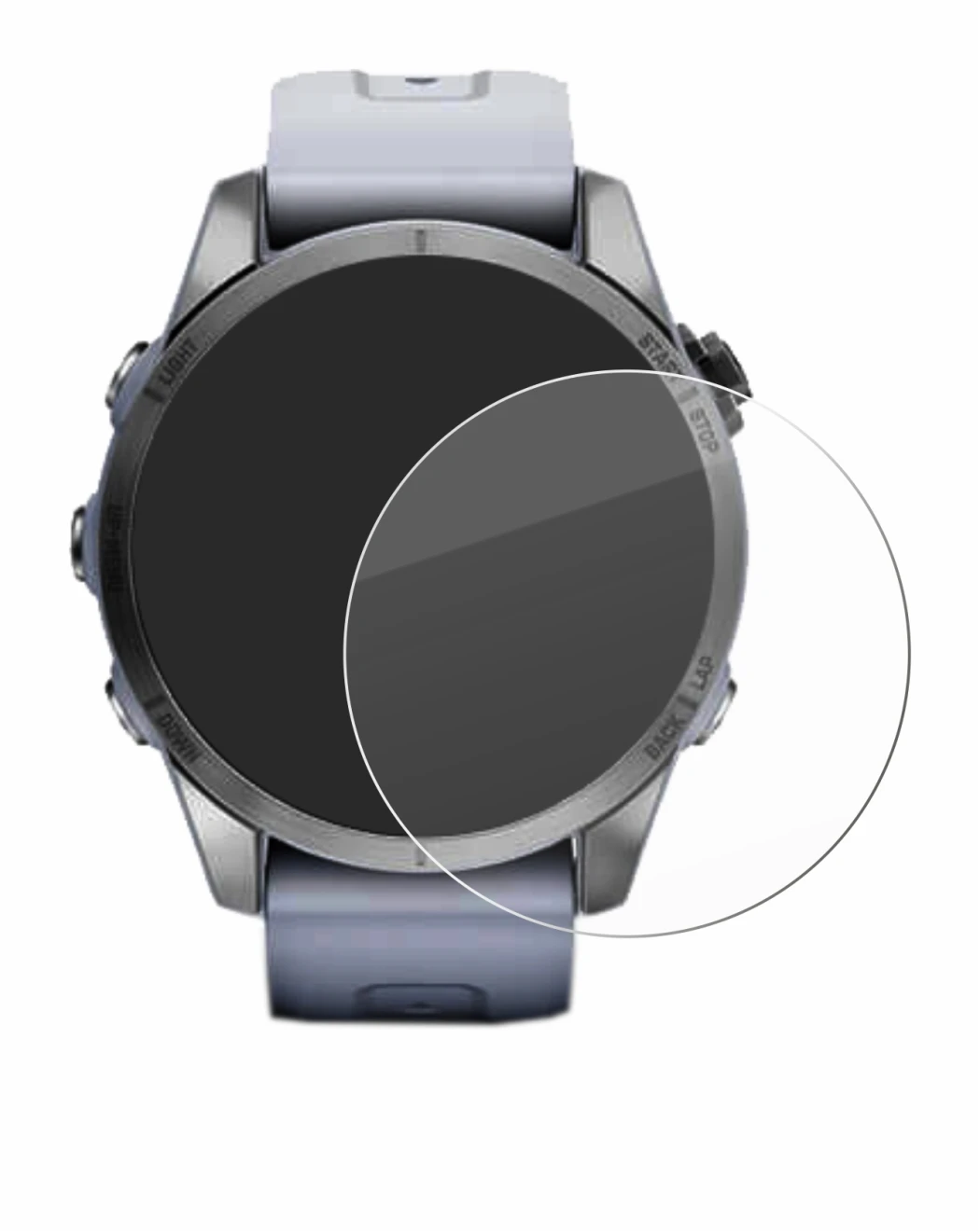 Imagen del dispositivo Garmin Fenix 7S (42 mm) con una amplia variedad de protectores de pantalla.