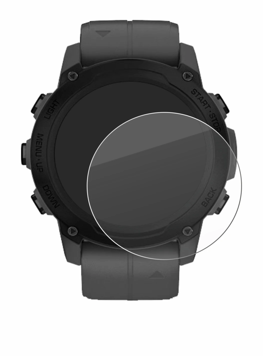 Imagen del dispositivo Garmin Descent G1 con una amplia variedad de protectores de pantalla.