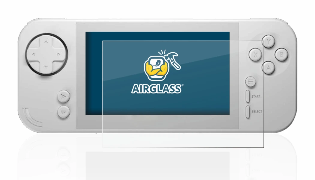 Imagen del dispositivo Evercade EXP con una amplia variedad de protectores de pantalla.