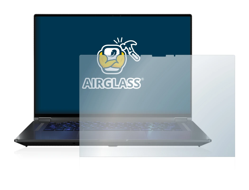 Imagen del dispositivo ASUS ROG Flow X16 con una amplia variedad de protectores de pantalla.