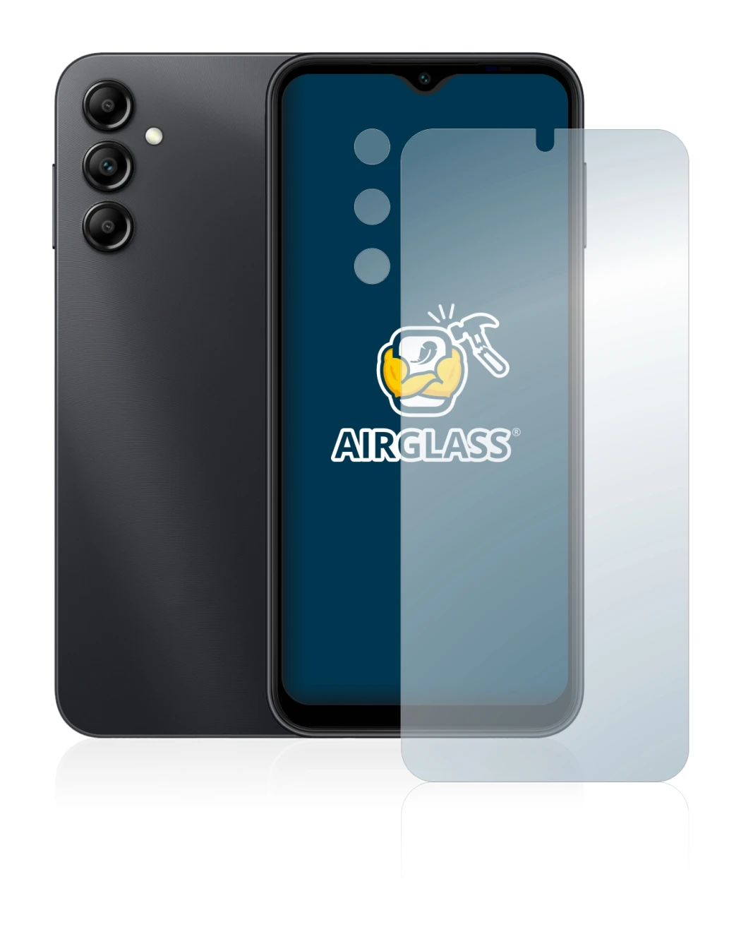 Imagen del dispositivo Samsung Galaxy A14 5G (Frontal+Cámara) con una amplia variedad de protectores de pantalla.