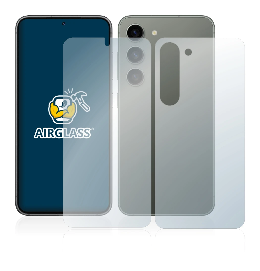 Imagen del dispositivo Samsung Galaxy S23 (Frontal+Trasero) con una amplia variedad de protectores de pantalla.