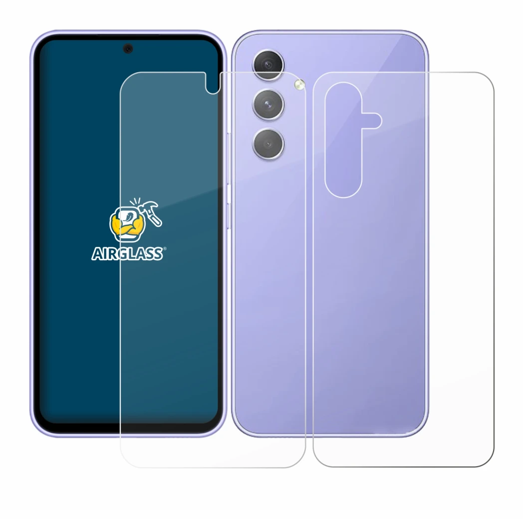 Imagen del dispositivo Samsung Galaxy A54 5G (Frontal+Trasero) con una amplia variedad de protectores de pantalla.