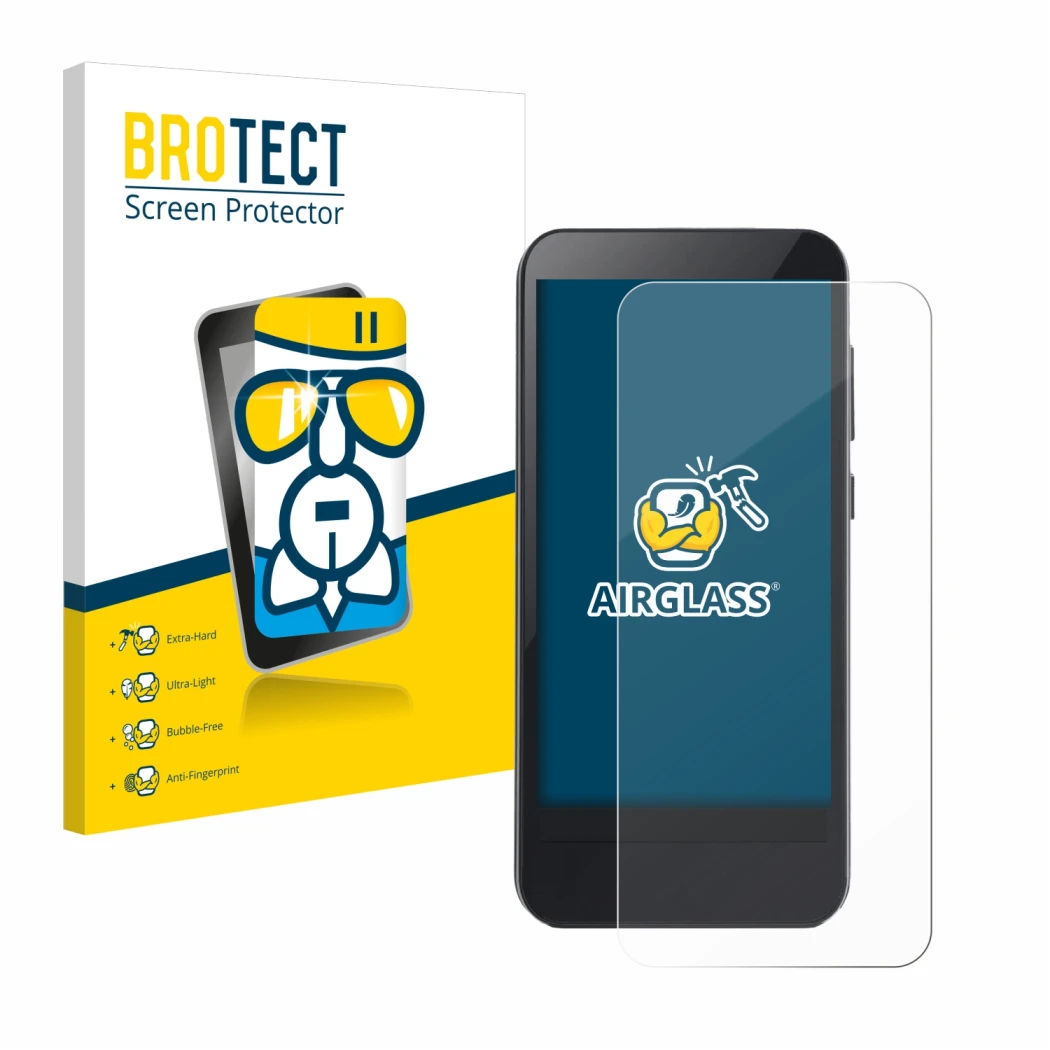 Parte frontal de un envase de producto con el logotipo de la marca BROTECT. Al lado se muestra el dispositivo Omnipod 5 con su