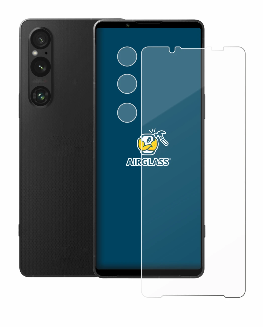 Imagen del dispositivo Sony Xperia 1 V (Frontal+Cámara) con una amplia variedad de protectores de pantalla.