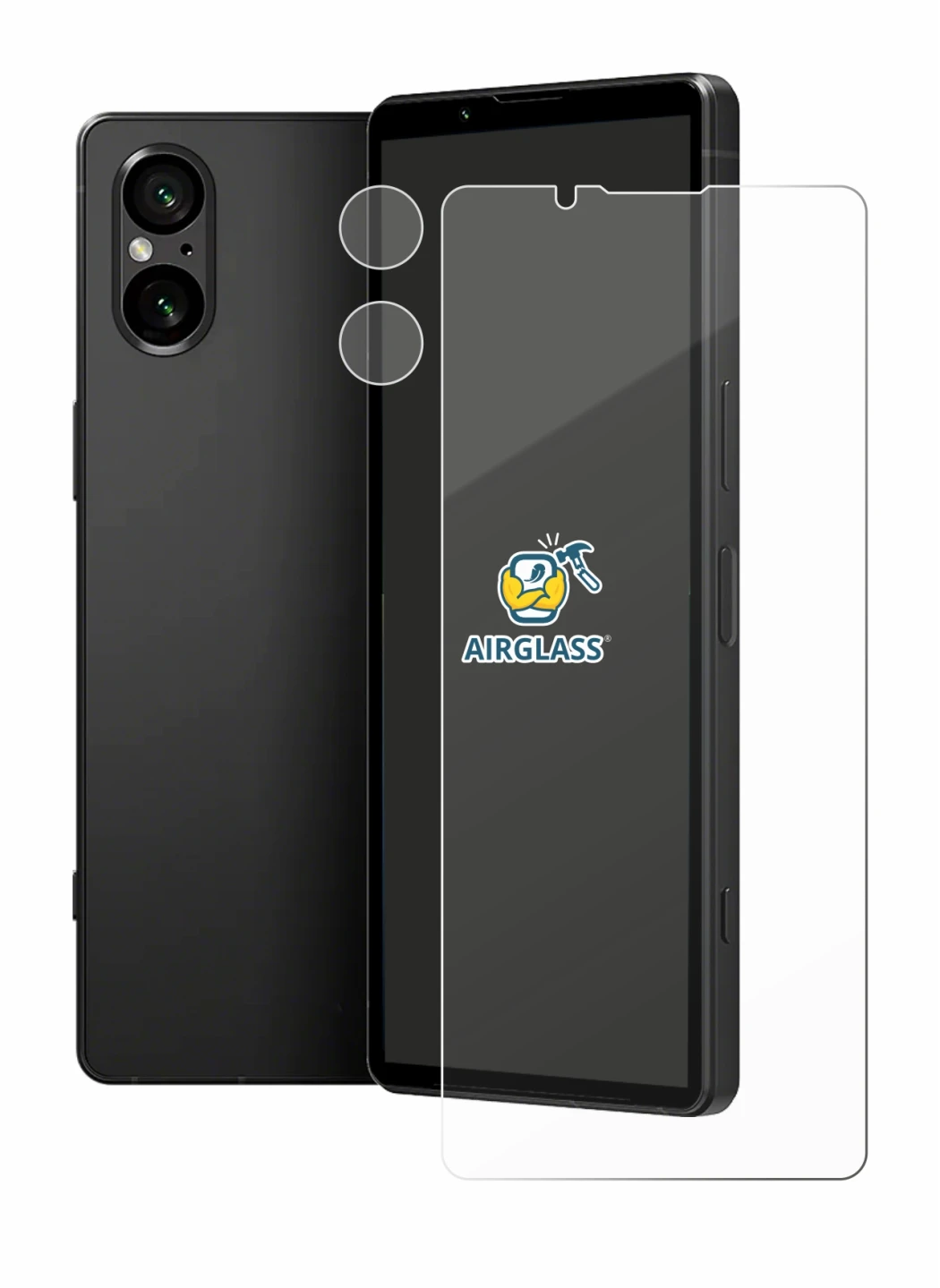 Imagen del dispositivo Sony Xperia 5 V (Frontal+Cámara) con una amplia variedad de protectores de pantalla.