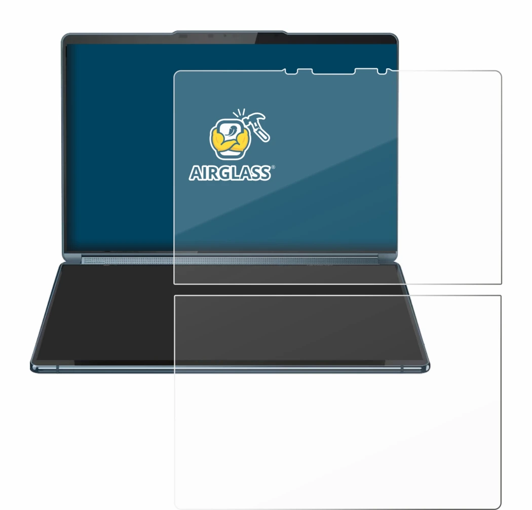 Imagen del dispositivo Lenovo Yoga Book 9i Gen 9 con una amplia variedad de protectores de pantalla.