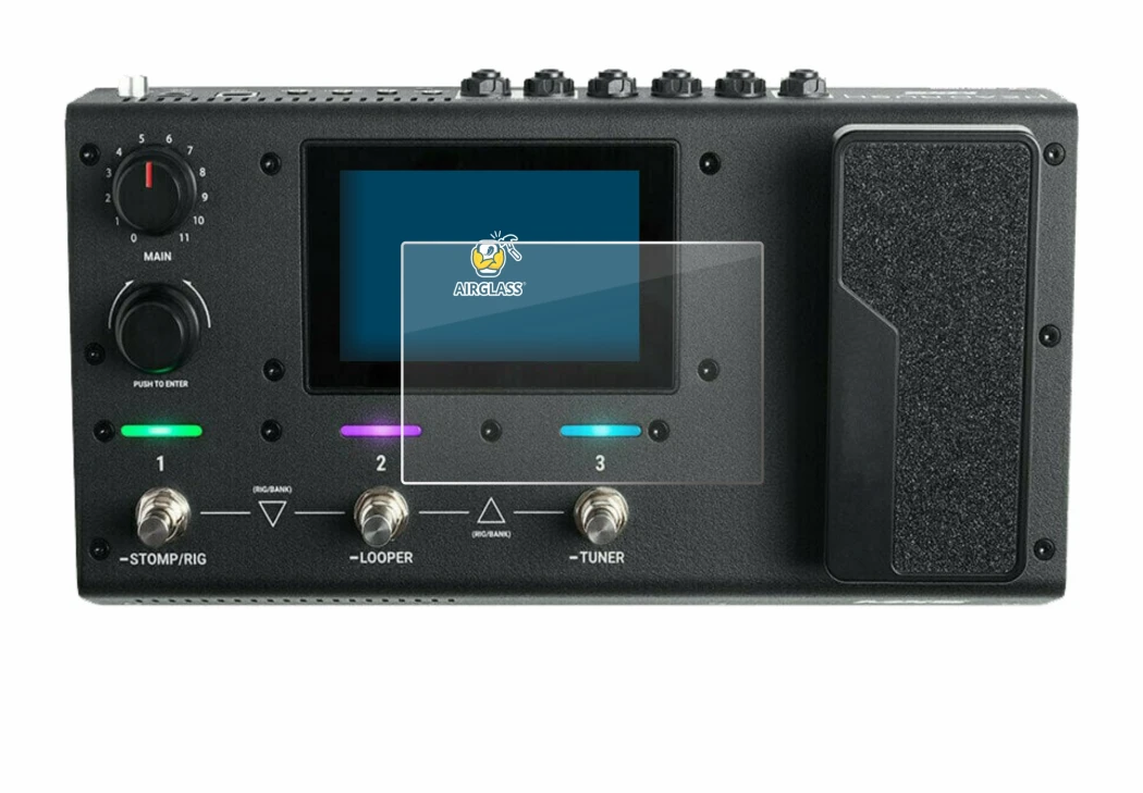 Imagen del dispositivo Headrush MX5 con una amplia variedad de protectores de pantalla.