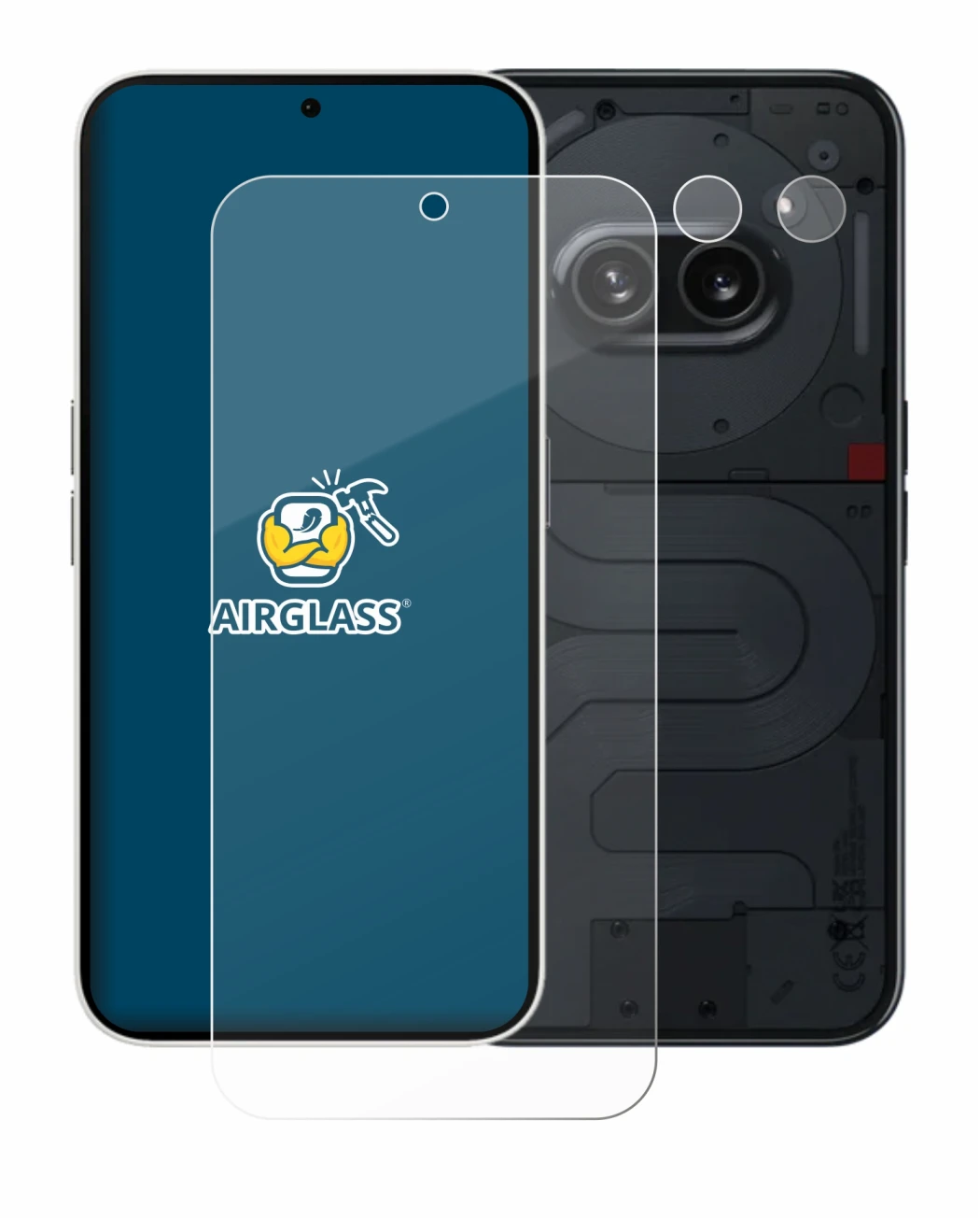 Imagen del dispositivo Nothing Phone (2a) (Frontal+Cámara) con una amplia variedad de protectores de pantalla.