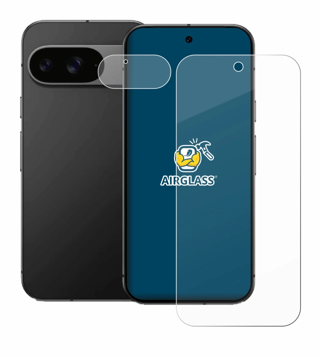 Imagen del dispositivo Google Pixel 9 (Frontal+Cámara) con una amplia variedad de protectores de pantalla.