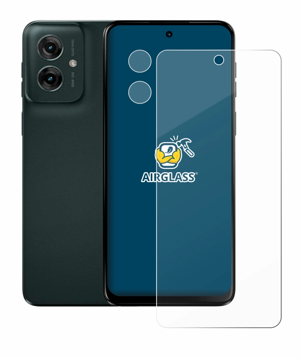 Imagen del dispositivo Motorola Moto G55 (Frontal+Cámara) con una amplia variedad de protectores de pantalla.