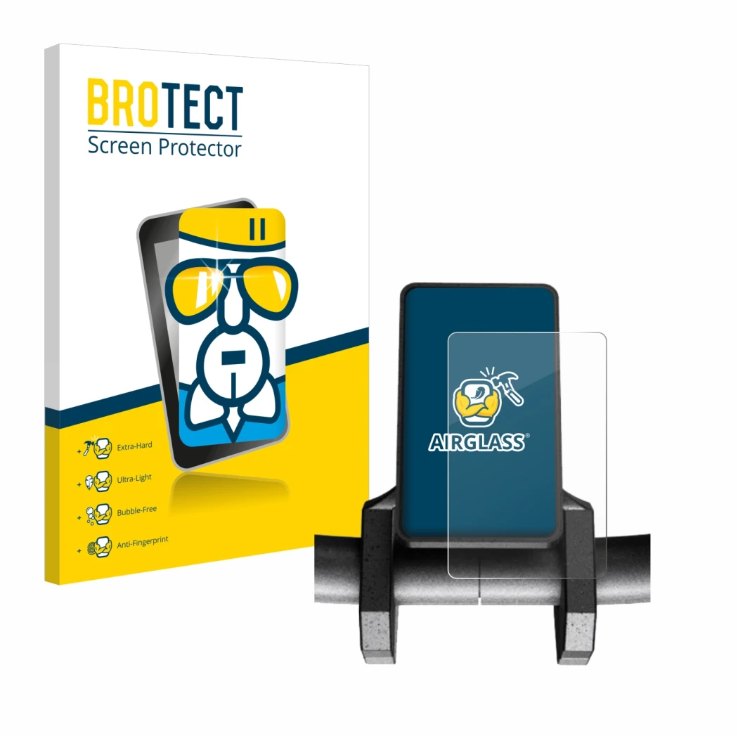 Parte frontal de un envase de producto con el logotipo de la marca BROTECT. Al lado se muestra el dispositivo Joyor S8-S V1 co