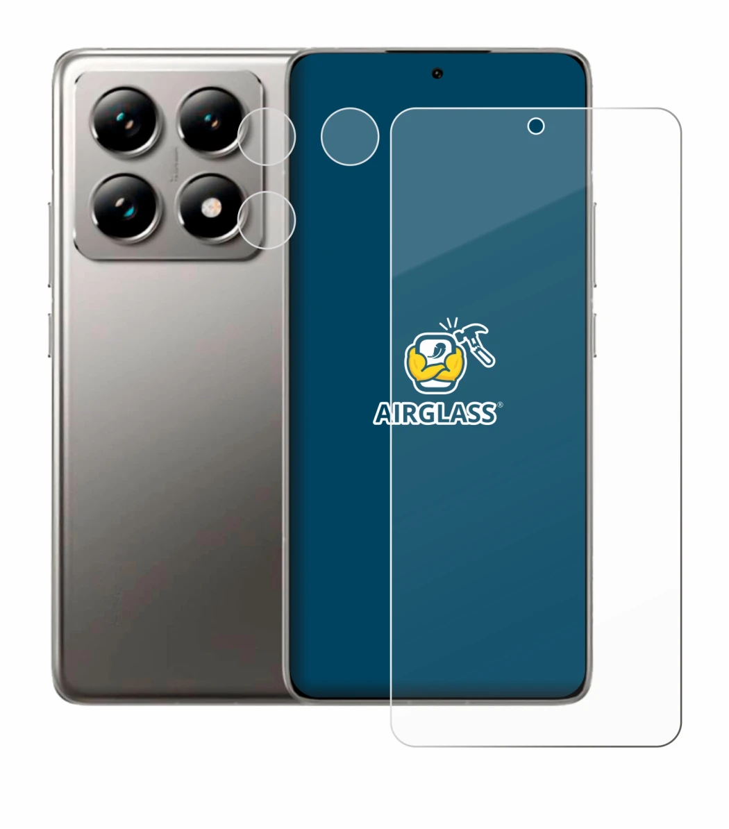 Imagen del dispositivo Xiaomi 14T (Frontal+Cámara) con una amplia variedad de protectores de pantalla.