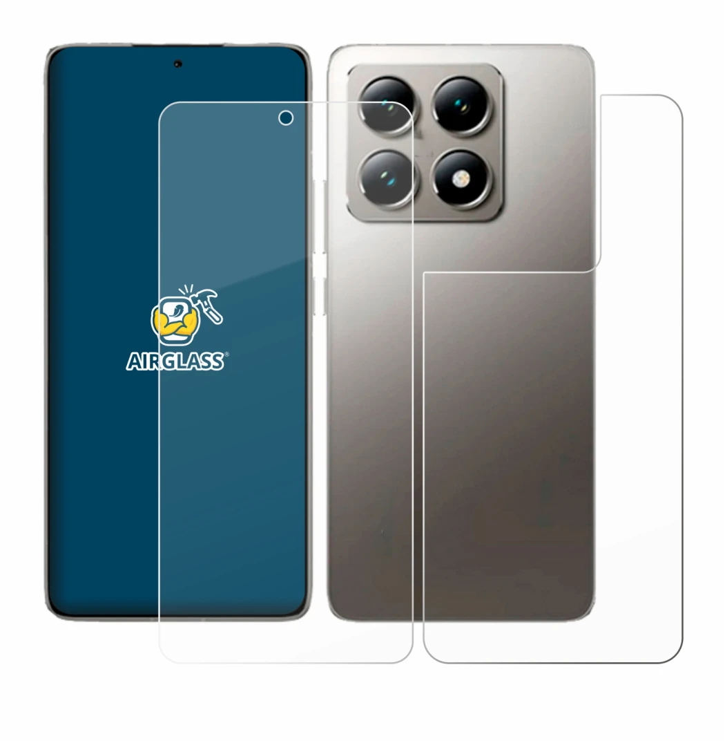 Imagen del dispositivo Xiaomi 14T (Frontal+Trasero) con una amplia variedad de protectores de pantalla.