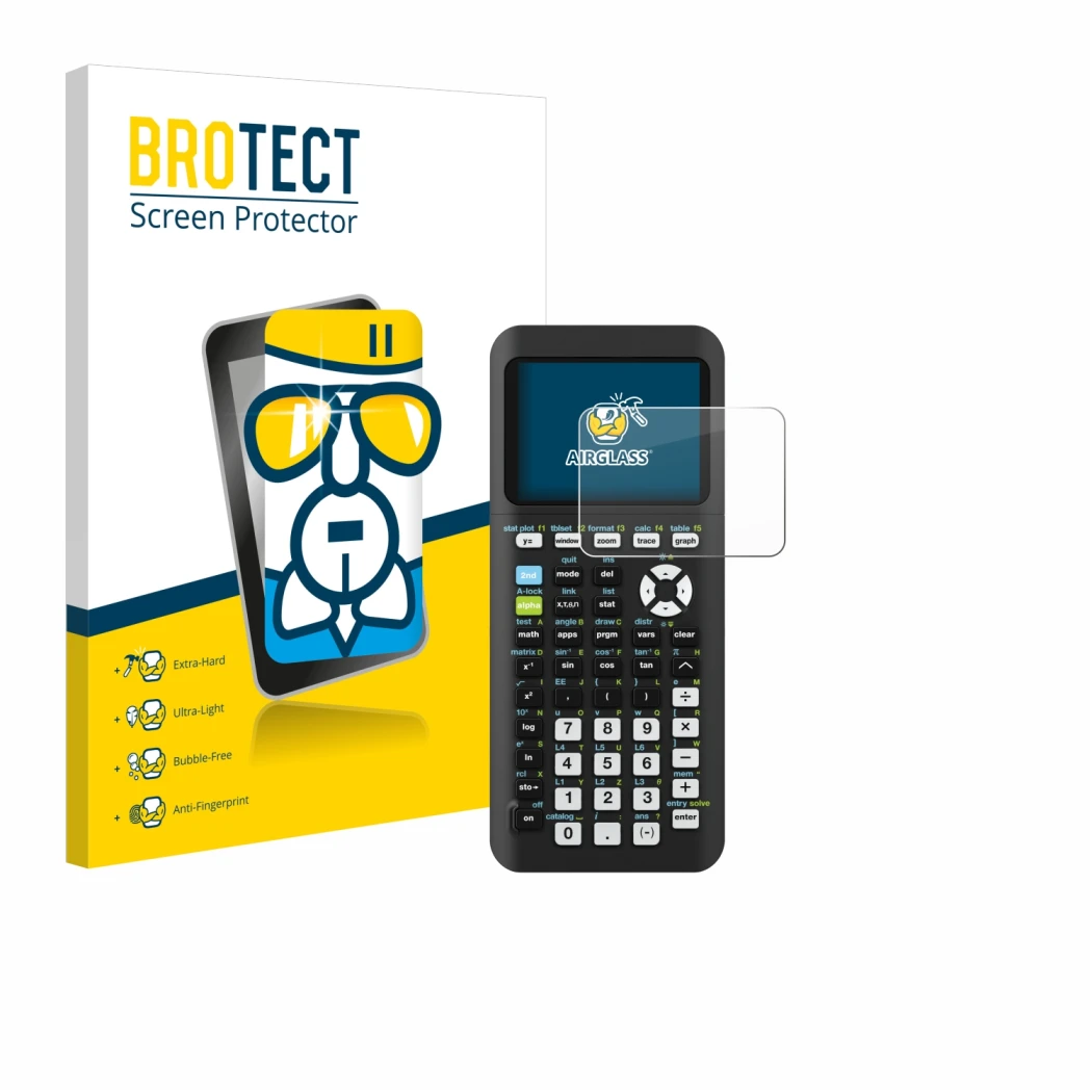 Parte frontal de un envase de producto con el logotipo de la marca BROTECT. Al lado se muestra el dispositivo Texas Instrument