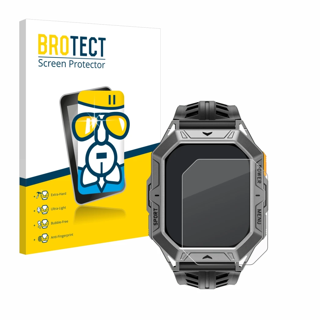 Parte frontal de un envase de producto con el logotipo de la marca BROTECT. Al lado se muestra el dispositivo Stahlgear Thor 2