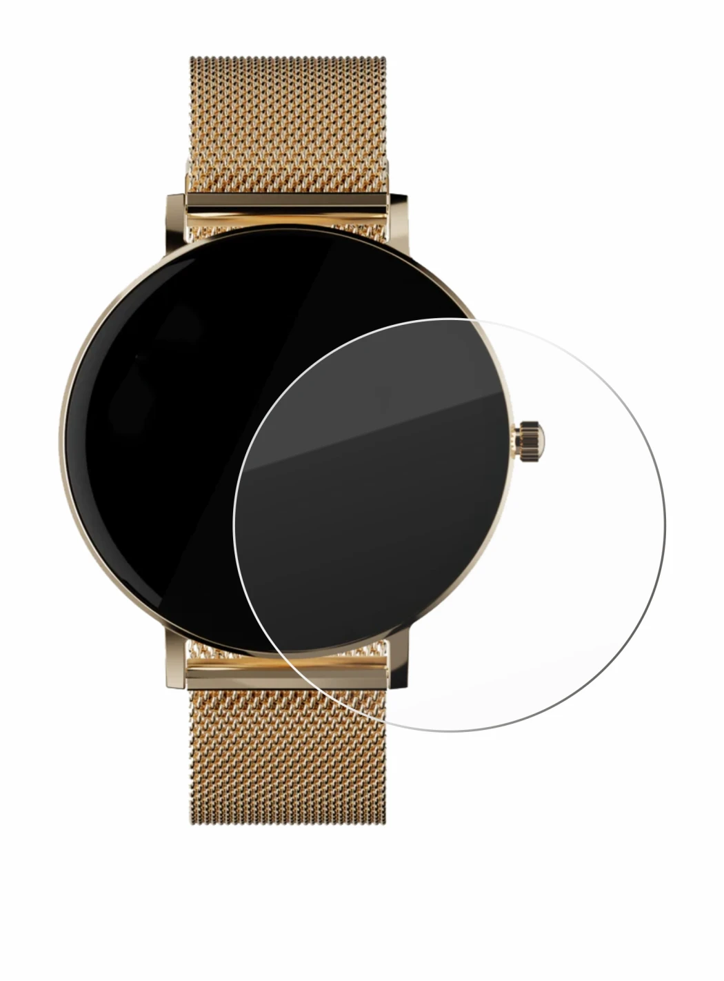 Imagen del dispositivo ZenWatch Venice Pro con una amplia variedad de protectores de pantalla.