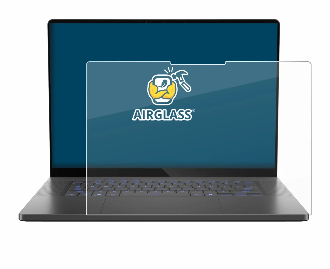 Imagen del dispositivo ASUS ROG Zephyrus G16 2025 con una amplia variedad de protectores de pantalla.