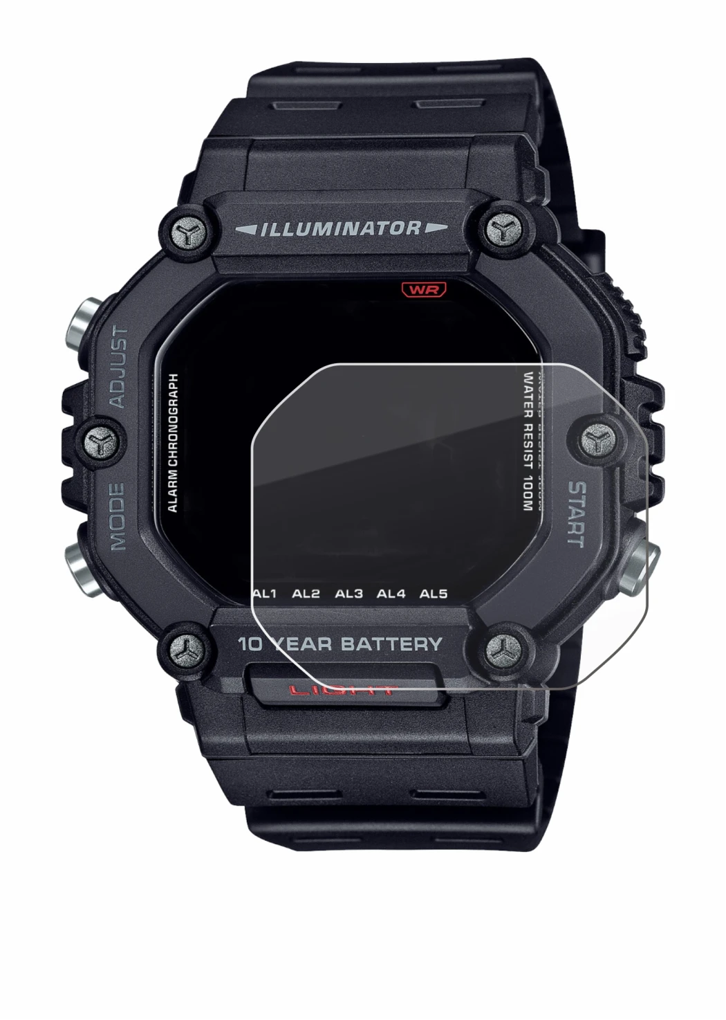 Imagen del dispositivo Casio AE-1600H con una amplia variedad de protectores de pantalla.