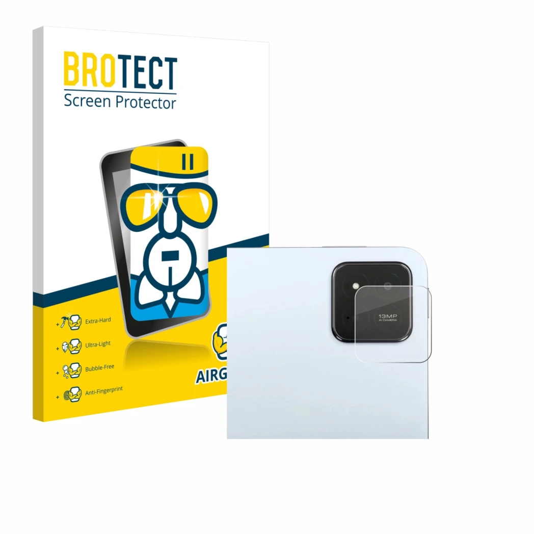 Parte frontal de un envase de producto con el logotipo de la marca BROTECT. Al lado se muestra el dispositivo Xiaomi Pad 7 (SÓ