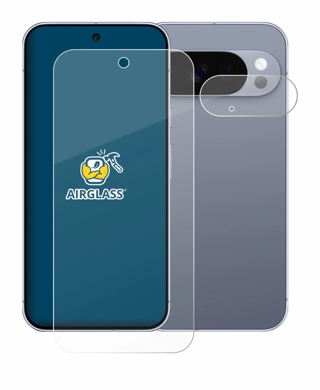 Imagen del dispositivo Google Pixel 10 Pro (Frontal+Cámara) con una amplia variedad de protectores de pantalla.