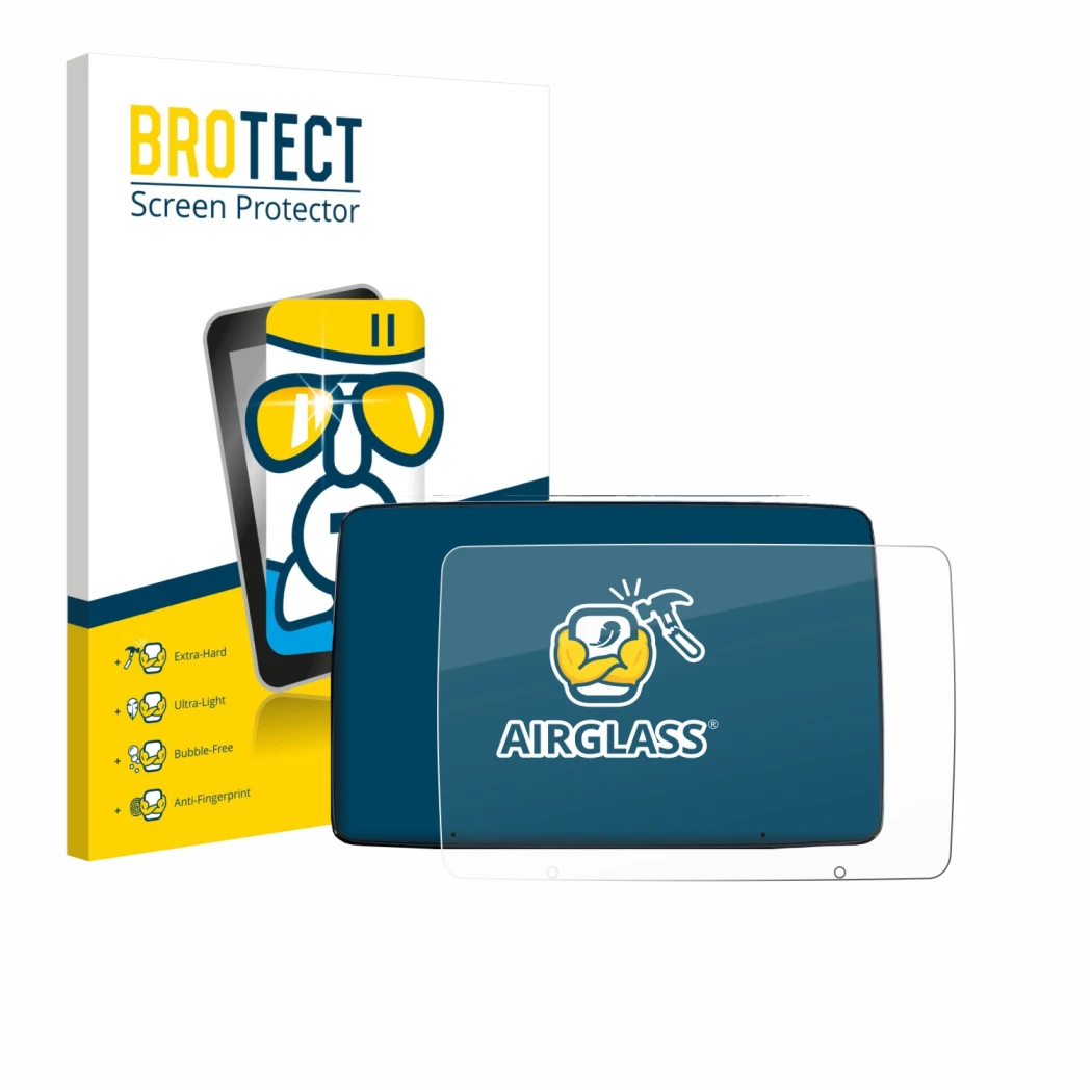 Parte frontal de un envase de producto con el logotipo de la marca BROTECT. Al lado se muestra el dispositivo Leapmotor T03 20