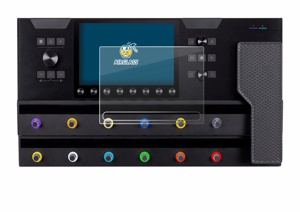 Imagen del dispositivo Line 6 Helix Stadium XL con una amplia variedad de protectores de pantalla.