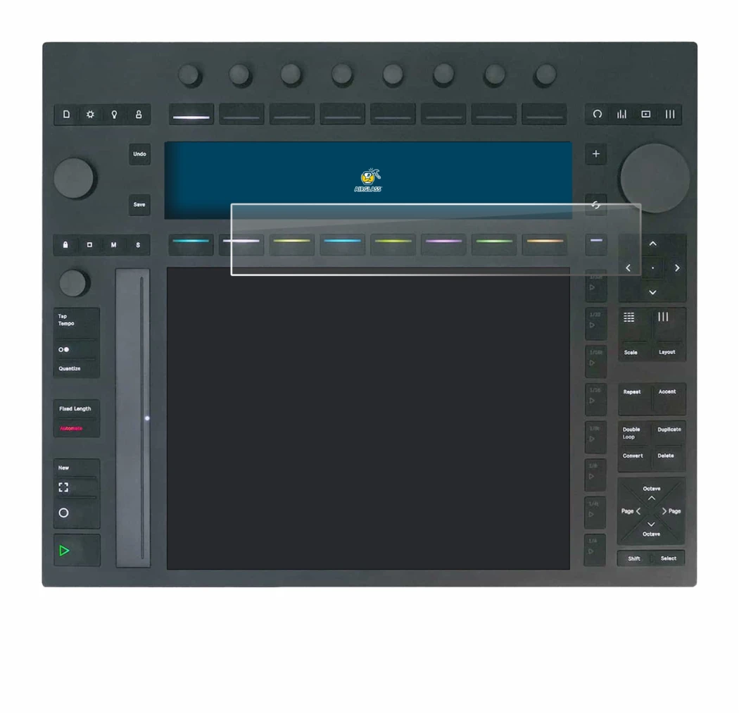 Imagen del dispositivo Ableton Push 3 con una amplia variedad de protectores de pantalla.