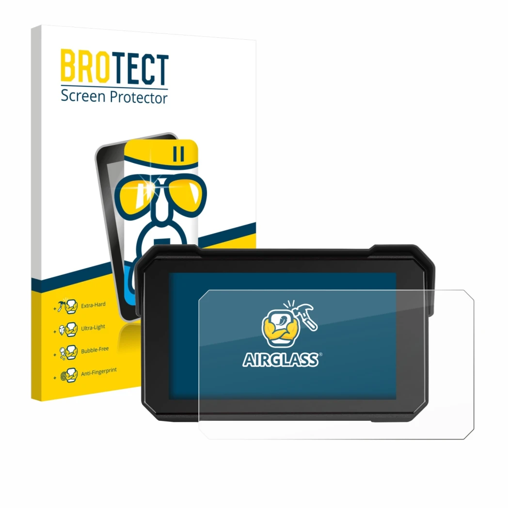 Parte frontal de un envase de producto con el logotipo de la marca BROTECT. Al lado se muestra el dispositivo GOHHDL A4058-AM3