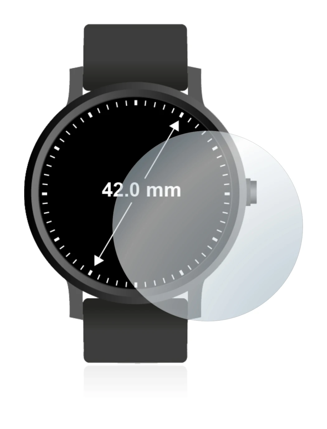 Imagen del dispositivo Relojes (Circular, ø: 42 mm) con una amplia variedad de protectores de pantalla.