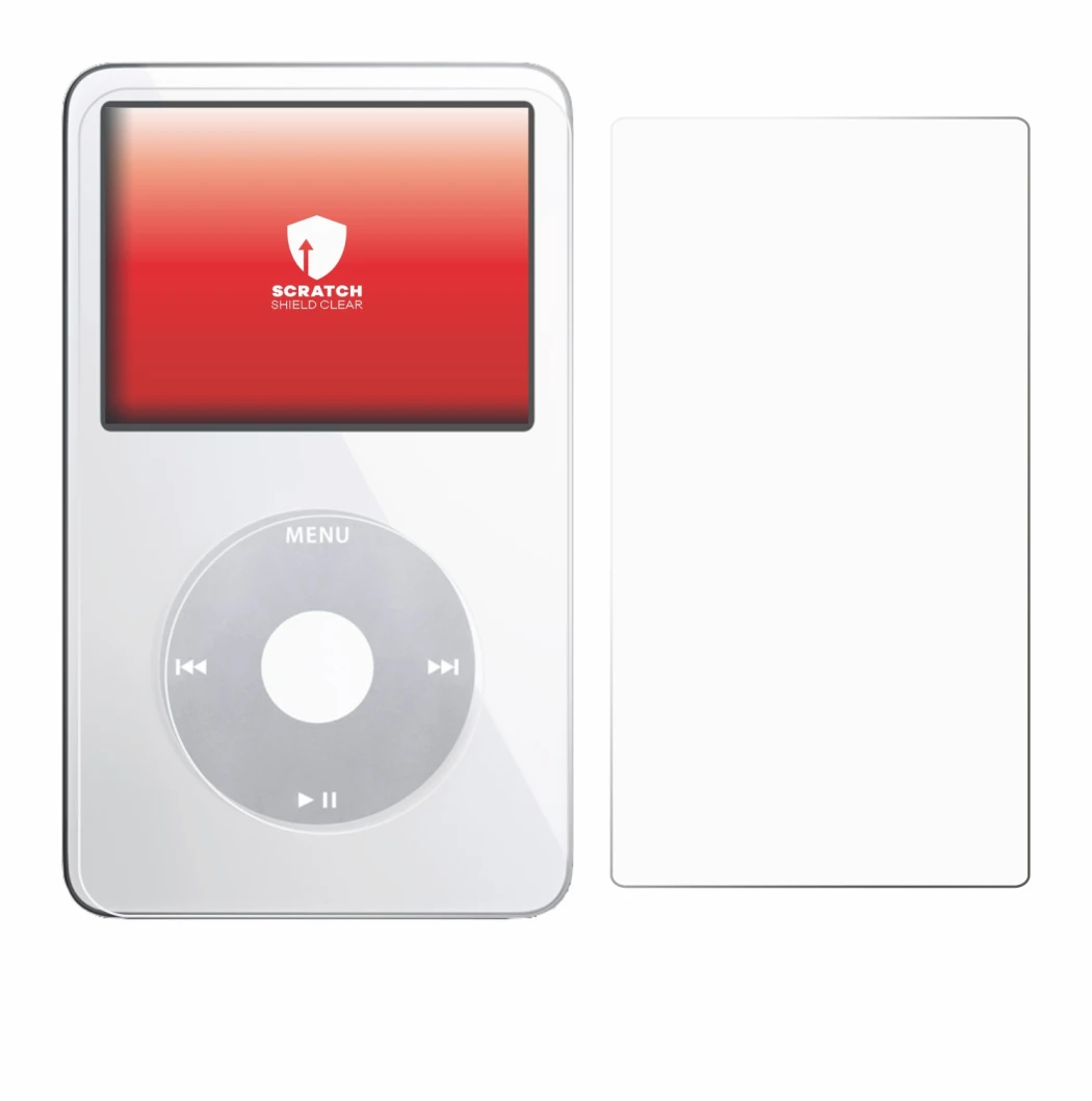 Imagen del dispositivo Apple iPod Classic Video (Frontal+Trasero) con una amplia variedad de protectores de pantalla.