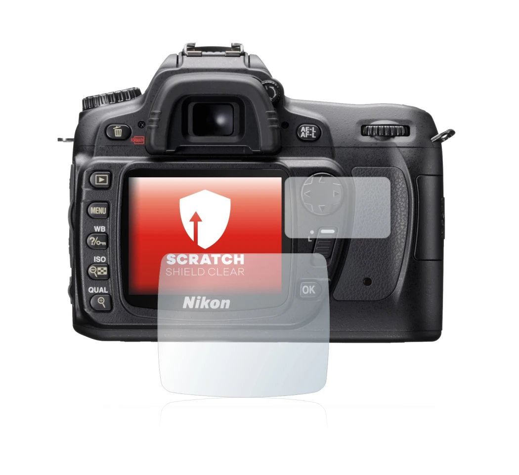 Imagen del dispositivo Nikon D80 con una amplia variedad de protectores de pantalla.