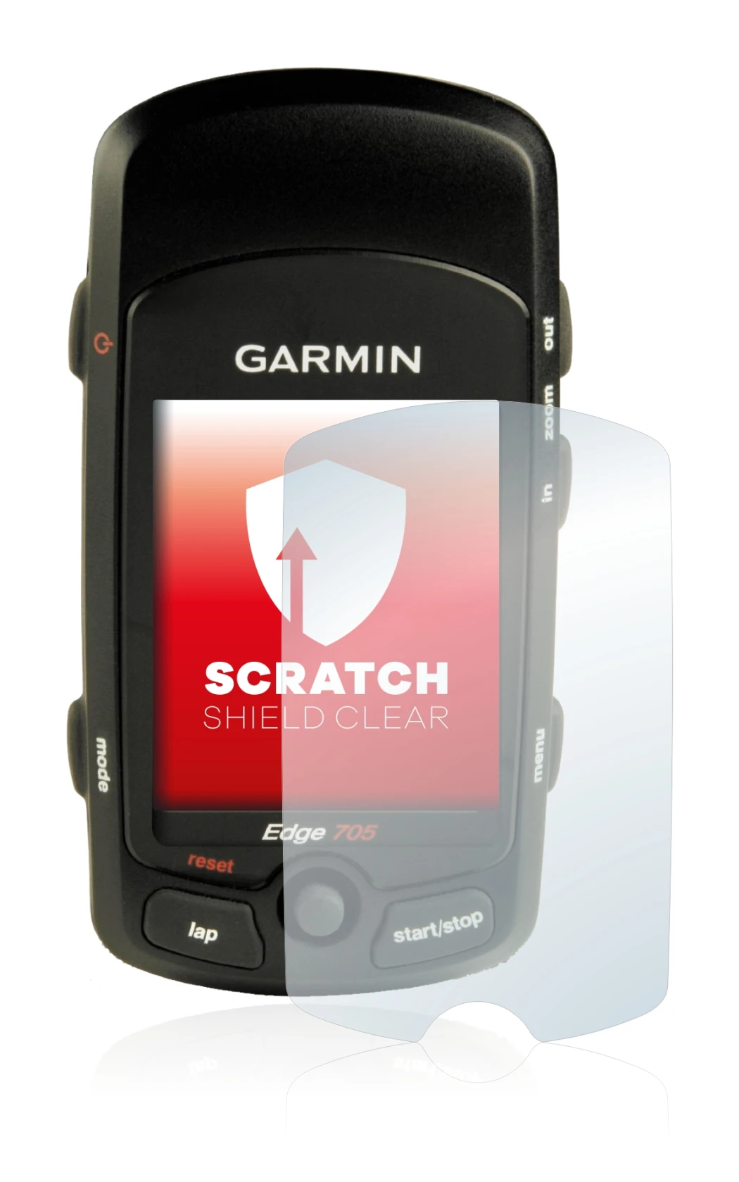Imagen del dispositivo Garmin Edge 705 con una amplia variedad de protectores de pantalla.