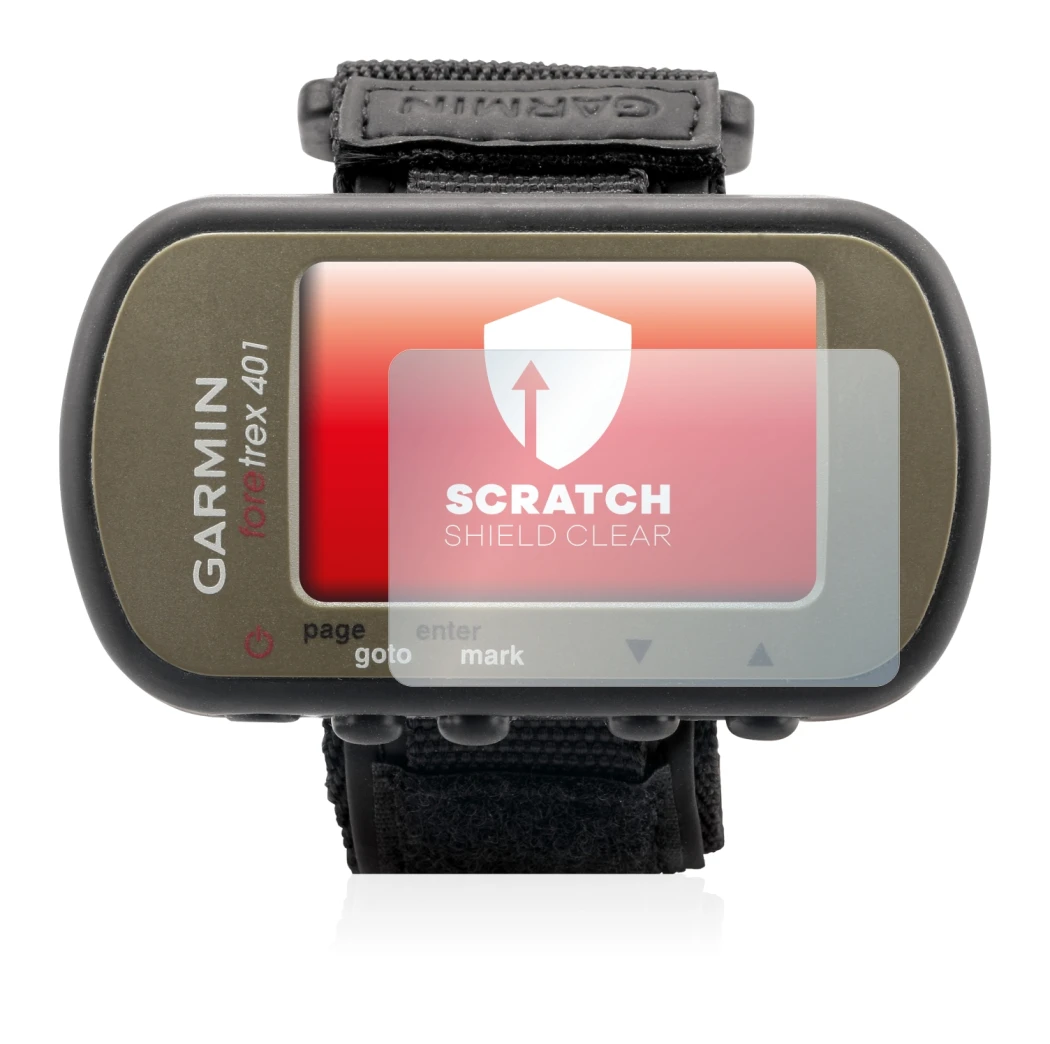 Imagen del dispositivo Garmin Foretrex 401 con una amplia variedad de protectores de pantalla.
