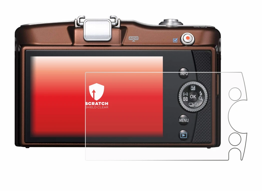 Imagen del dispositivo Olympus PEN E-PM1 con una amplia variedad de protectores de pantalla.