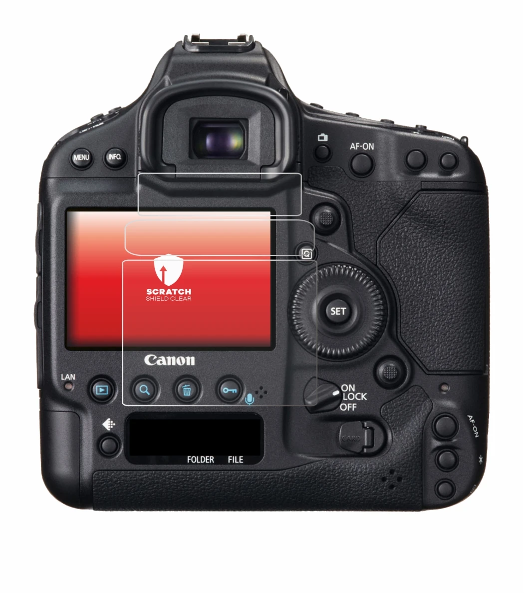 Imagen del dispositivo Canon EOS 1D X con una amplia variedad de protectores de pantalla.