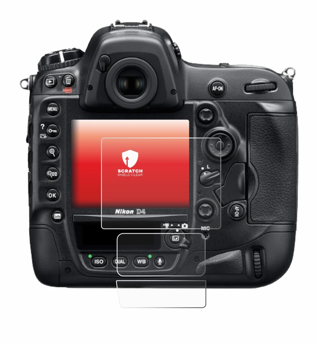 Imagen del dispositivo Nikon D4 con una amplia variedad de protectores de pantalla.