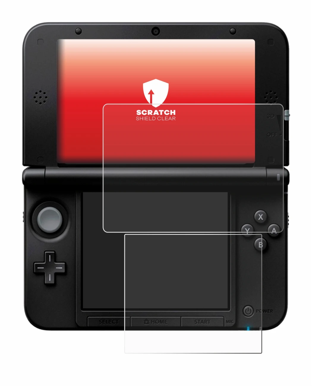 Imagen del dispositivo Nintendo 3DS XL SPM7800 con una amplia variedad de protectores de pantalla.