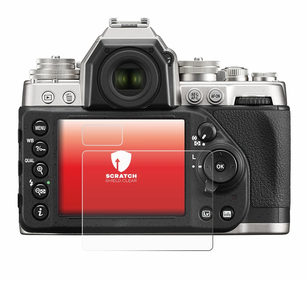 Imagen del dispositivo Nikon Df con una amplia variedad de protectores de pantalla.