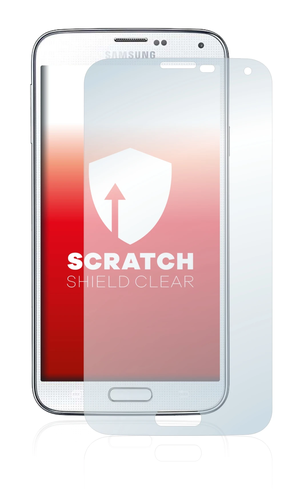 Imagen del dispositivo Samsung Galaxy S5 con una amplia variedad de protectores de pantalla.